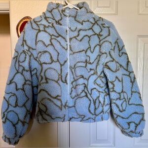 Women’s New and Unworn Blue Patterned Puffer Jacket